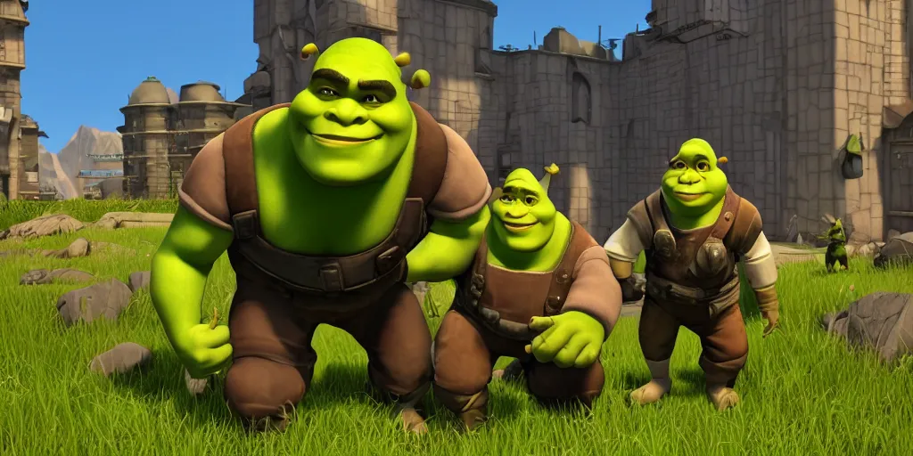 Image similar to shrek in team fortress 2 garry's mod, half life, sfm render, gmod, realistic 4 k octane beautifully detailed render, 4 k post - processing, highly detailed, intricate complexity, epic composition, magical atmosphere, cinematic lighting, masterpiece, ultra hd