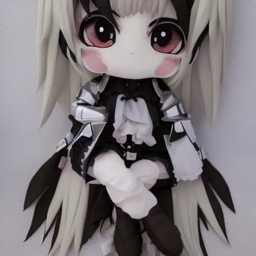 Prompt: cute fumo chibi plush of a cute guardian statue girl