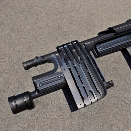 Prompt: futuristic weapon shotgun, full shot