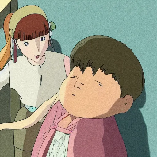 Image similar to Film still of Dakota Fanning, from Spirited Away (Studio Ghibli anime from 2001)