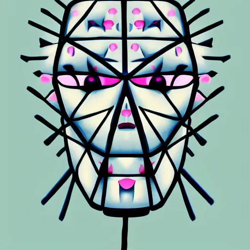 Prompt: portrait of cute Pinhead Hellraiser, summertime, kawaii, gentle lighting, digital art, concept art