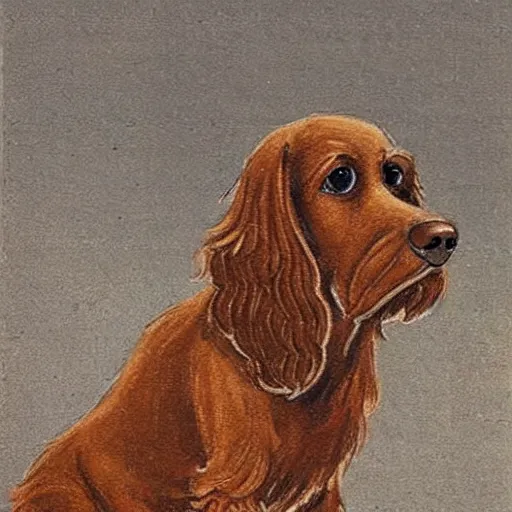 Prompt: a brown spaniel with a white chest , sat down playing a grand piano.modern. Cartoon. Artwork. no text