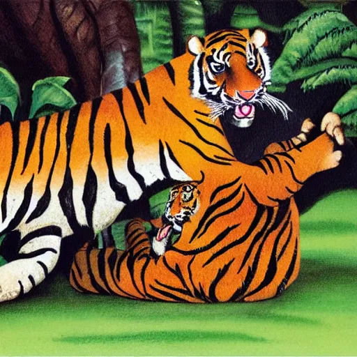 Image similar to Grandma being eaten by tiger
