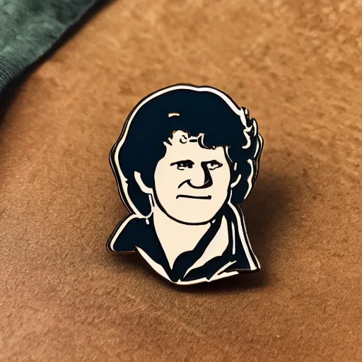 Prompt: samwise gamgee enamel pin