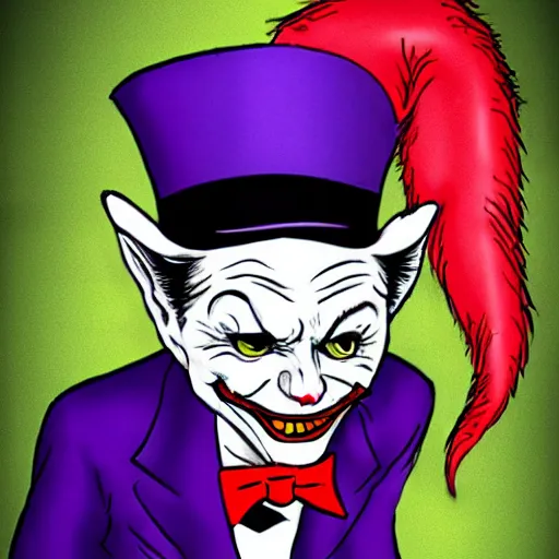 Image similar to cat in the hat as the joker