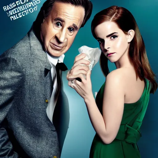 Image similar to Movie about plastic surgery staring emma watson directed by Mel Brooks poster art live action shots