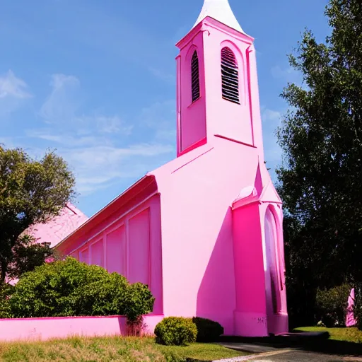 Prompt: pink church