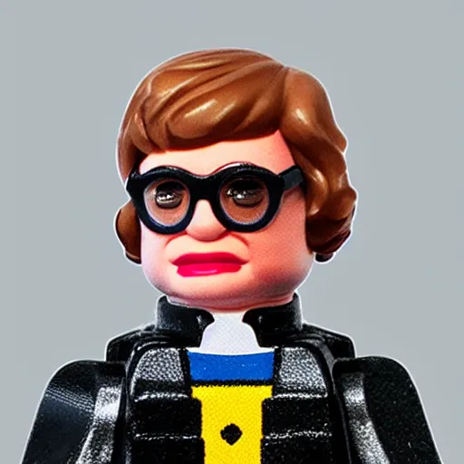 Prompt: austin powers, painted miniature minifigure, photo booth macro photography, realistic