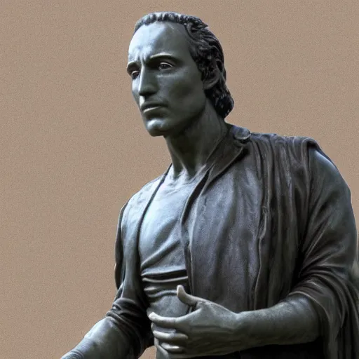 Prompt: photorealistic marble statue of Bruce Springsteen