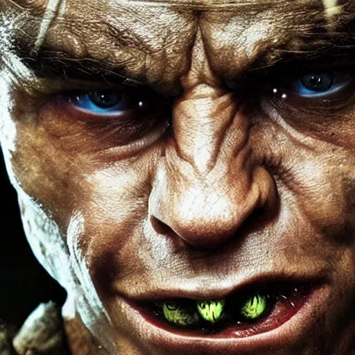 Prompt: an ultra realistic 8 k uhd digital photo of rambo as an orc from the lord of the rings movies