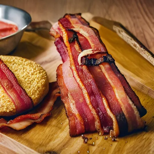 Image similar to the divine revelation of bacon, bacon apotheosis, bacon supreme, grandiose, incredible, magnificient