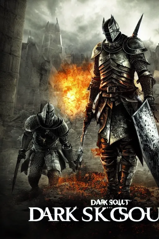 Image similar to dark souls knight in call of duty warzone, poster, detailed