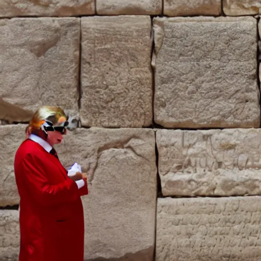 Image similar to Donald Trump as orthodox Jew at the wailing wall