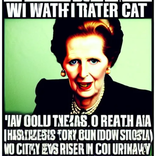 Image similar to If Margaret Thatcher was a cat