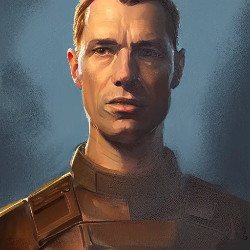 Image similar to portrait of a man by greg rutkowski, british features, straight jaw, short black hair, star wars expanded universe, he is about 6 0 years old, wearing uniform of the galactic alliance navy, highly detailed portrait, digital painting, artstation, concept art, smooth, sharp foccus ilustration, artstation hq