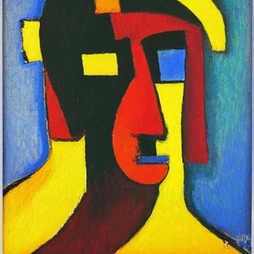 Prompt: abstract head by alexej jawlensky