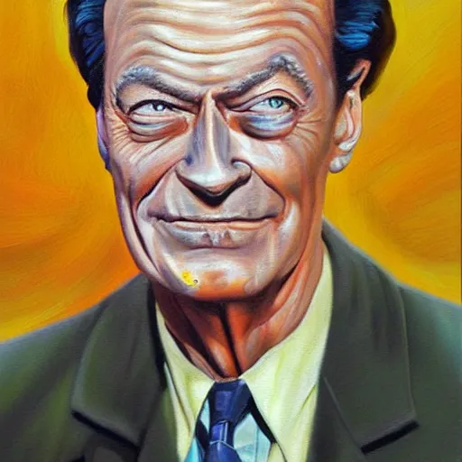 Prompt: hyper realistic painting of richard feynman