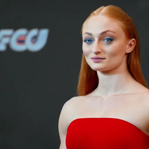 Prompt: muscular sophie turner showing her abs, high resolution, cnn, afp, reuters