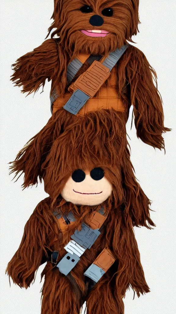 Prompt: chewbacca reimagined as a cute children ’ s plushie. huggable. cutesy. stuffed animal. color harmony, 8 k detail, gallery quality, hd wallpaper, premium prints available, hyper - detailed, intricate design.