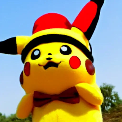 Image similar to Pikachu with a funny hat