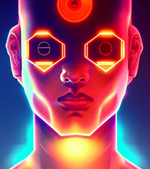 Prompt: symmetry!! latin prince of technology, solid cube of light, hard edges, product render retro - futuristic poster scifi, lasers and neon circuits, handsome latin prince, intricate, elegant, highly detailed, digital painting, artstation, concept art, smooth, sharp focus, illustration, dreamlike, art by artgerm