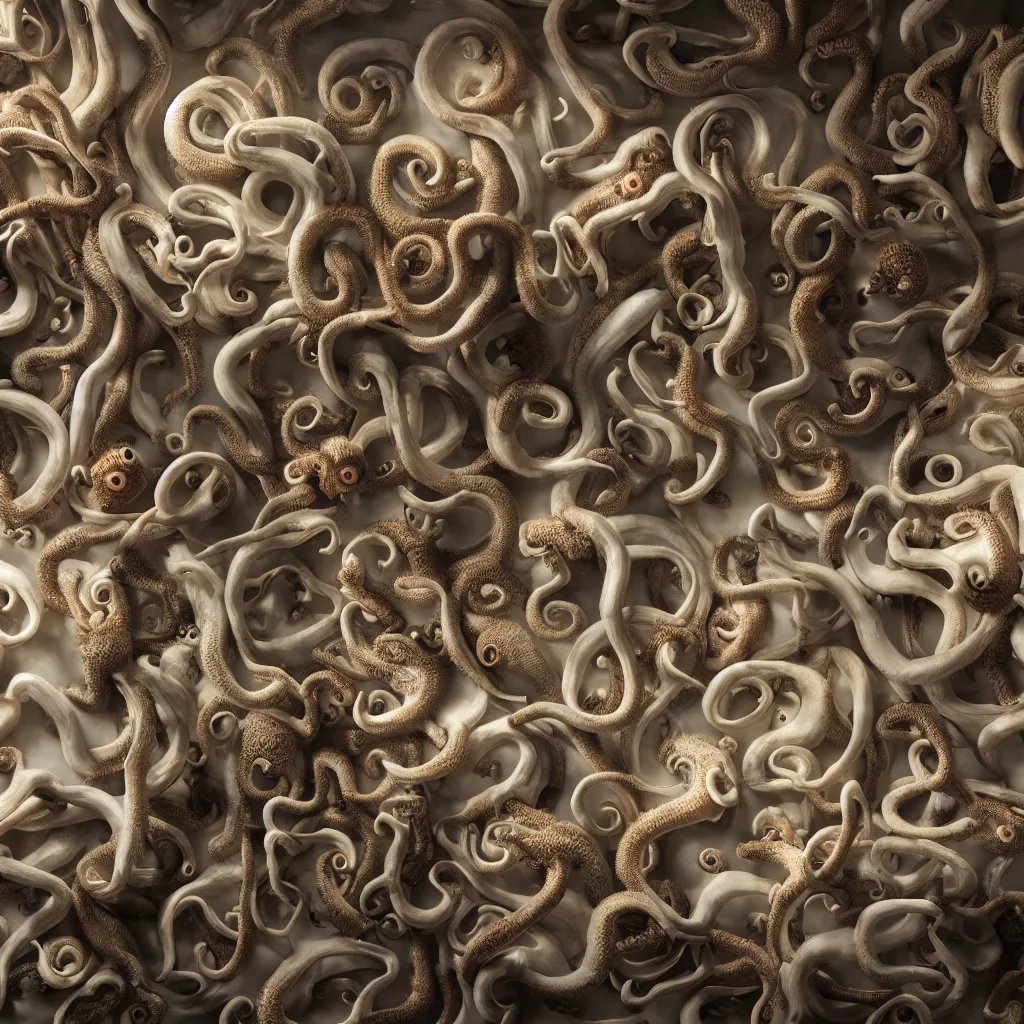 Image similar to a wideshreen photo of a huge cabinet full of octopuses cinematic lighting, hyper realistic, very detailed, Octane render 8k