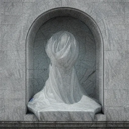 Image similar to “a delicate renaissance marble sculpture covered with water veil highly glitched, highly detailed transparent marble cloth, gi, global illumination, physically based rendering, photorealistic, top light, dark background ”