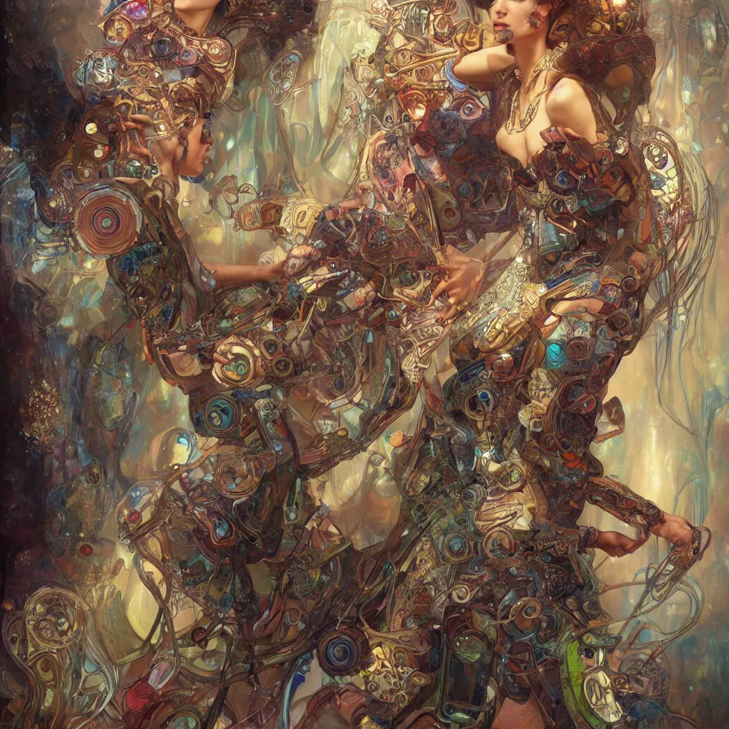 Image similar to extremely psychedelic cyborg queen of lsd. intricate, elegant, highly detailed, extremely lifelike photorealistic digital painting, artstation. steichen, gaston bussiere, tom bagshaw, cyberpunk alphonse mucha