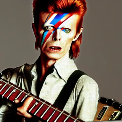 Prompt: david bowie as a guitar