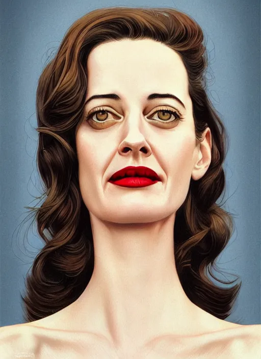 Image similar to twin peaks movie poster art, portrait of a smiling eva green, from scene from twin peaks, clean, simple illustration, nostalgic, domestic, highly detailed, digital painting, artstation, concept art, smooth, sharp focus, illustration, artgerm, donato giancola, joseph christian leyendecker, wlop