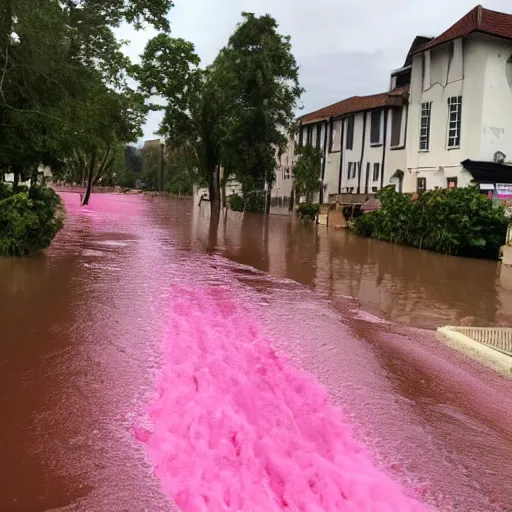 Prompt: pink flood