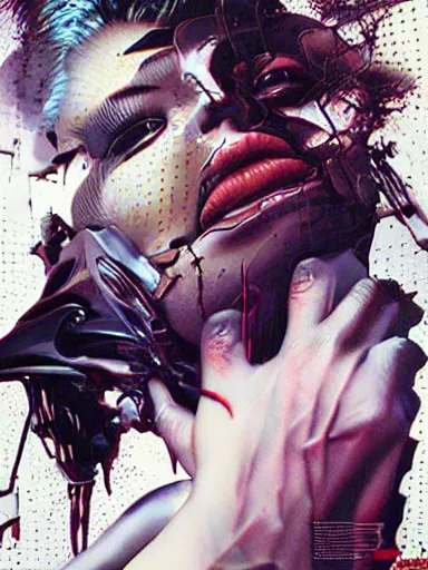 Image similar to a dream divided by zero : : hyperreal surrealism hypermaximal symbolism, paranoid critical method, glitchcore : : by artgerm, nychos, yoji shinkawa, todd mcfarlane — c 1 5