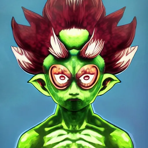 Prompt: Portrait of a Deku Spirit from Legend of Zelda