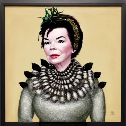 Prompt: bjork dressed as nancy reagan, painted by mark ryden,