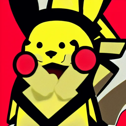 Image similar to pikachu smokes to the mouth snickers high detail picture