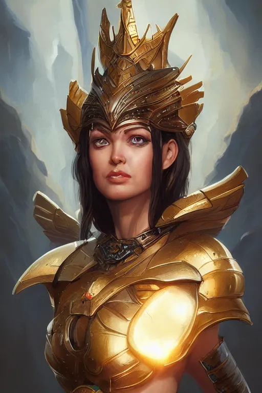 Image similar to amazon valkyrie athena, d & d, fantasy, portrait, highly detailed, headshot, digital painting, trending on artstation, concept art, sharp focus, illustration, art by artgerm and greg rutkowski and magali villeneuve