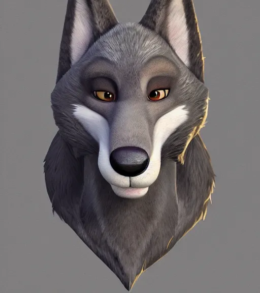 Image similar to digital drawing bust of anthromorphic female wolf, in style of zootopia, zootopia, zootopia, fursona, furry, furaffinity, 4 k, deviantart, furry art, fursona art, wearing black business suit, business suit, in style of zootopia, wolf fursona, cyberpunk, female, expressive detailed feminine face,