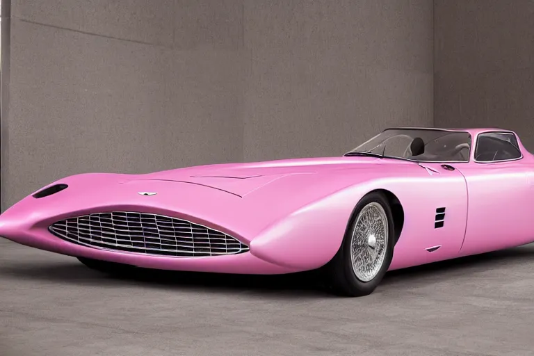 Image similar to Elegant photography of the pink panther car designed by Aston Martin