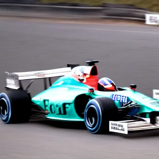 Image similar to a ford fiesta racing in formula one