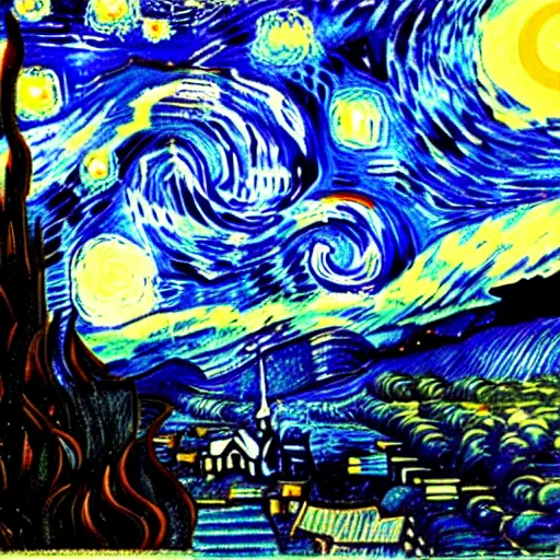 Prompt: Liminal space in outer space, by Van Gogh