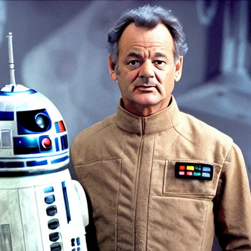 Image similar to bill murray in star wars, movie still, promotional shot