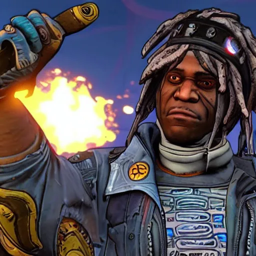 Image similar to Chief Keef in borderlands 2 very detailed 4K quality super realistic