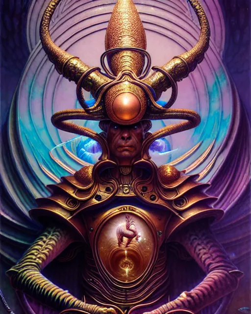 Image similar to the emperor tarot card, fantasy character portrait made of fractals, ultra realistic, wide angle, intricate details, the fifth element artifacts, highly detailed by peter mohrbacher, hajime sorayama, wayne barlowe, boris vallejo, aaron horkey, gaston bussiere, craig mullins