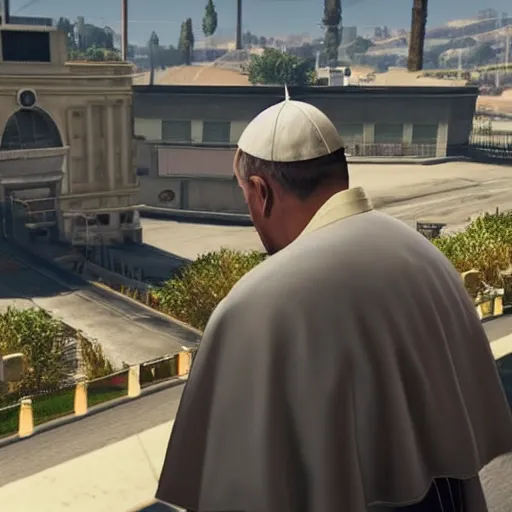 Prompt: the pope in gta 5