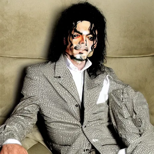 Prompt: michael jackson on a couch