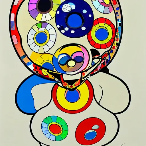 Image similar to astronaut painting by takashi murakami