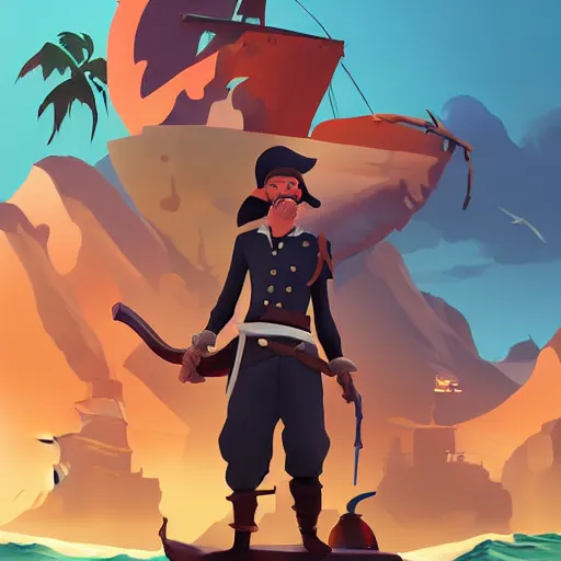 Image similar to painting jack the pirate on sea of thieves game avatar hero smooth face median photoshop filter cutout vector behance hd by jesper ejsing, by rhads, makoto shinkai and lois van baarle, ilya kuvshinov, rossdraws, illustration, art by ilya kuvshinov and gustav klimt