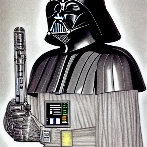 Prompt: darth vader designed by h. r. giger