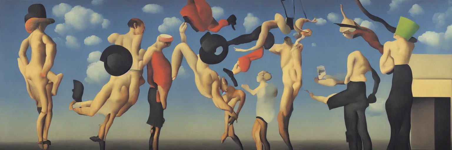 Prompt: circus oil painting magritte