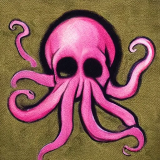 Prompt: octopus with a skull head